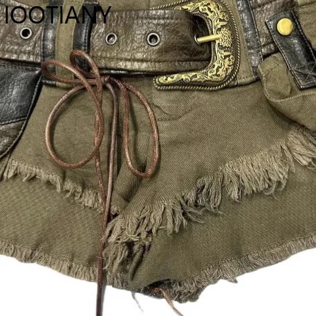 Summer Womens Y2k Street Fashion Gyaru Workwear Denim Shorts Japanese Harajuku Denim Pants Cyberpunk Outfit 250916