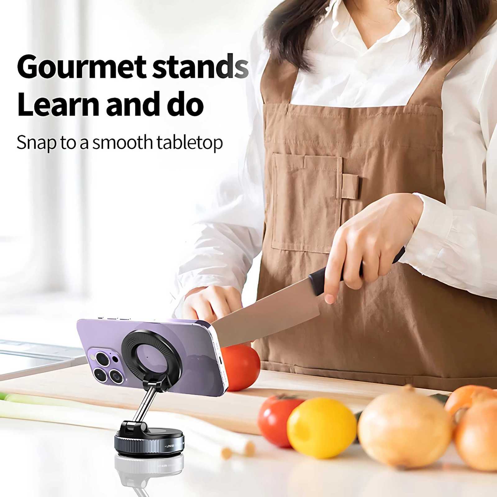 K007 For iPhone 16151413 Strong Magnetic Car Phone Holder Foldable Design 360 Adjustable Vacuum Mount for CarDeskBathroom L250915