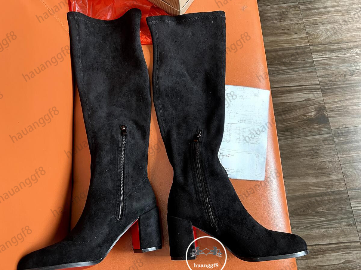 bottom over-the-knee boot for autumn and winter, available in coffee, white, and black heel deigner hoe boot deigner boot woman Martin boot. Knight 54 7d