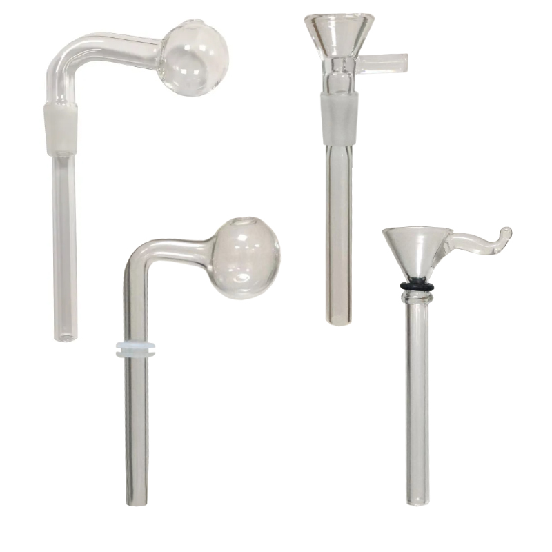 Downstem Glass Oil Burner Pipe Bowls Bubbler Down Stem with Silicone Gasket For Water Bubblers Bong