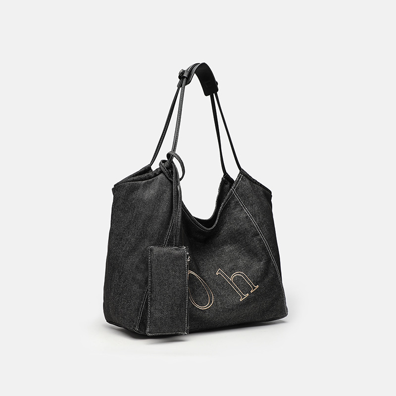 853971G01 Luxury Fashion Cowboy Tote Bag for Women 2025 Large Capacity Customized Letter Shoulder Underarm Commuter Mother and Child Bag