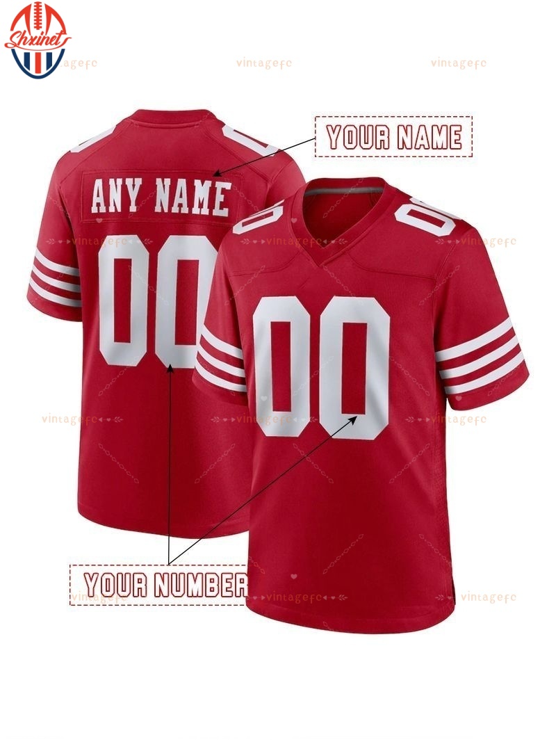 Mens Custom Football 2025 Rivalries Jersey Brock Purdy George Kittle Fred Warner Christian McCaffrey Jones Deommodore LenoirCompetitive version jersey