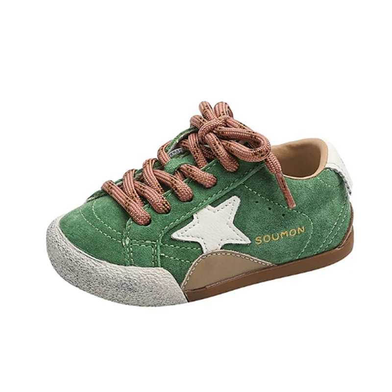 2025 New Autumn Children Shoes Leather Breathable Kids Casual Shoes Star Nonslip Fashion Toddler Girls Boys Sneakers 2333 W251021