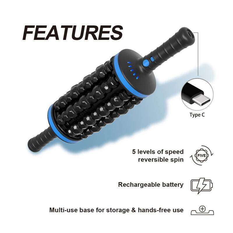 NEW Cordless Roller Body Massage Rechargeable Vibrators 360 Rolling Percussive Massager Muscle Relaxation Back Foot Leg Relaxer M250912