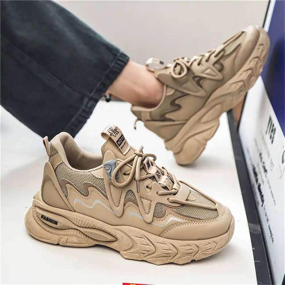 Black Demi-season Sports Boots Men Chunky Ergonomic Shoes Men's Sneakers 43 Due To Super Deals Sho Universal Brand Funky