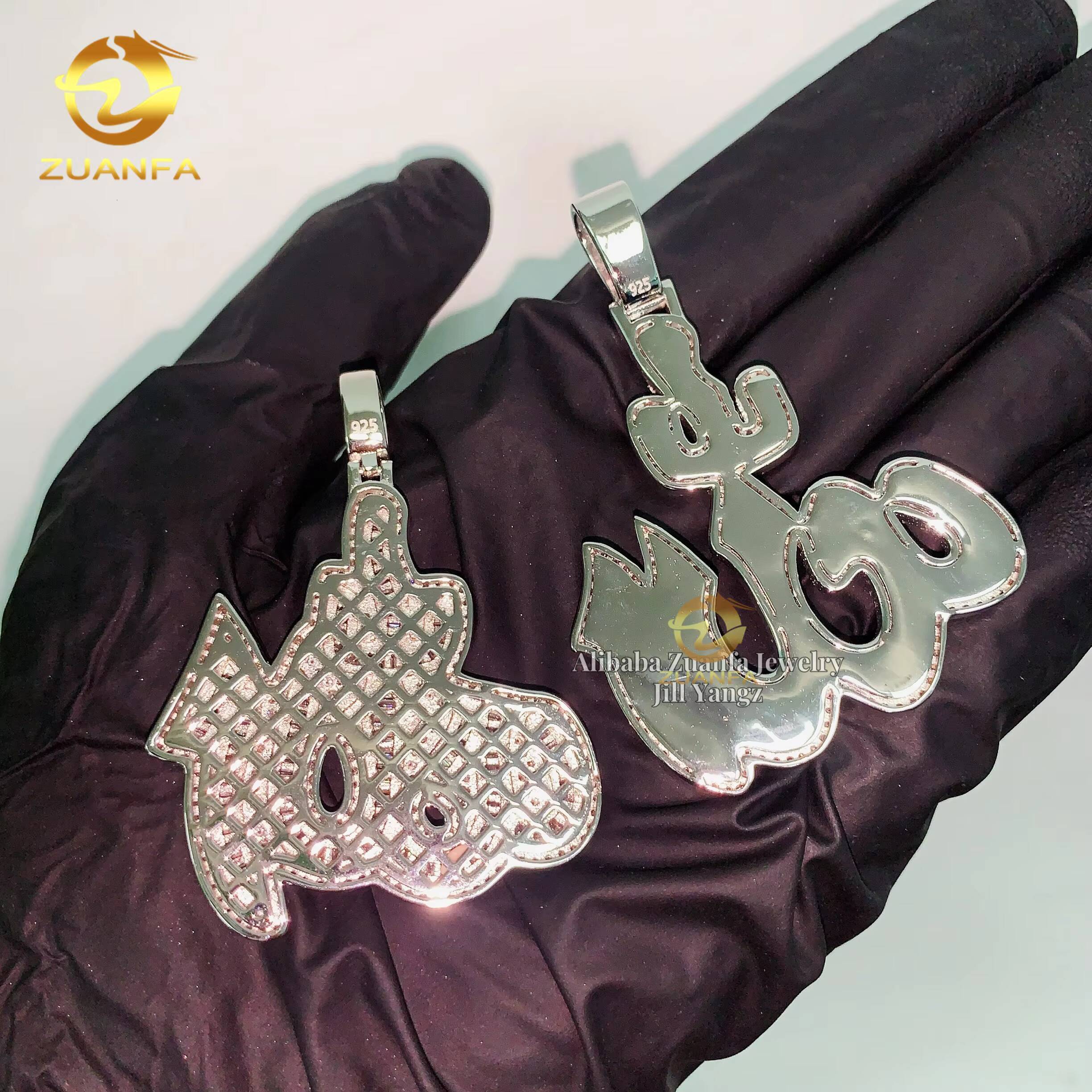 Religious Jewelry Protection Allah Pendant Moissanite Pendants Baguette Iced Out Jewelry Custom Moissanite Pendant