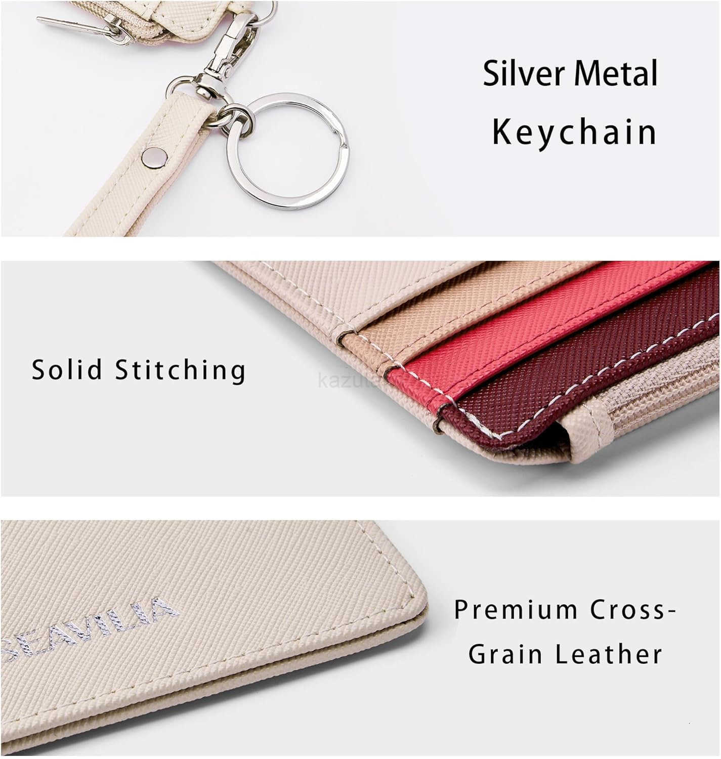 Small Wallet for Women Slim Wristlet Keychain Wallets RFID CARD Holder With Zipper Pocket ID Window Rainbow Pink Z250916