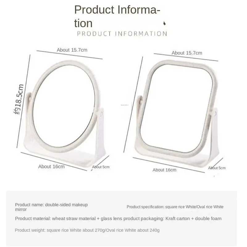 Foldable Desktop Makeup Mirror 360 Degree Rotating Double Sided Princess Mirror Portable With Stand Square Round Mirror Home C250916