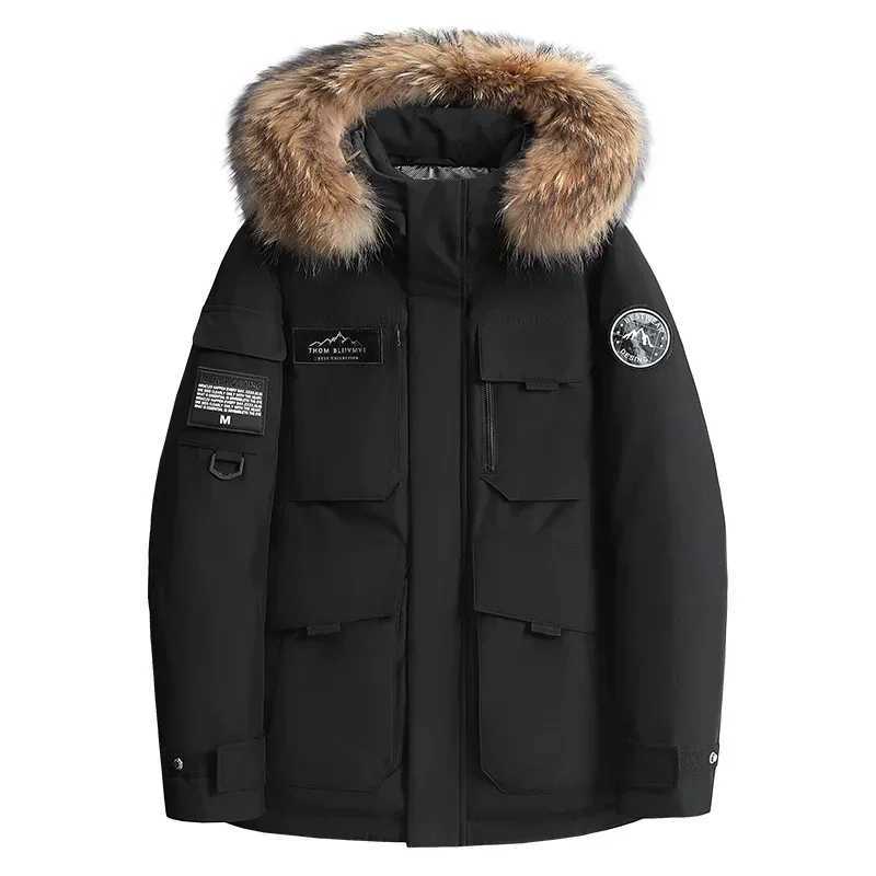 New Winter Mens Hooded Fur Collar Duck High Quty Waterproof Coats Fashion Parkas Male Casual Warm Down Jackets