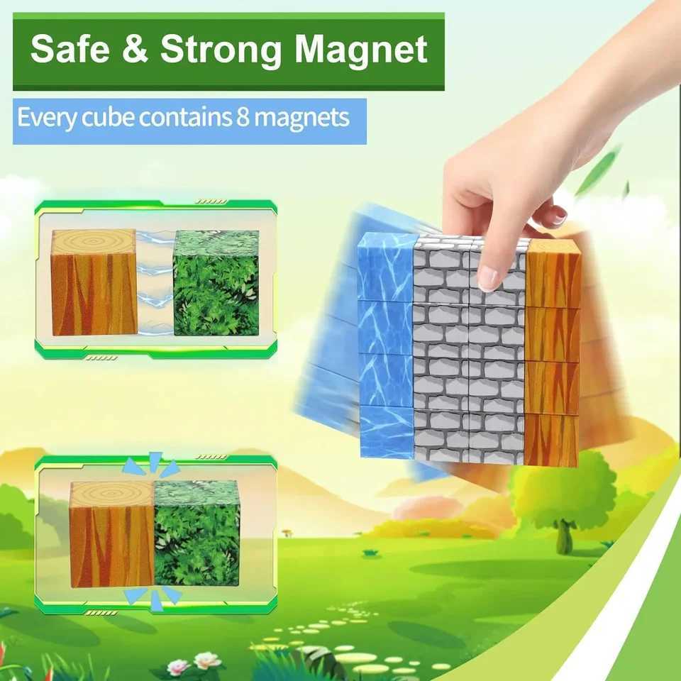 100PCS Magnetic Blocks Build Magnet Set for Boys Girls Magnetic Construction Set STEM Sensory Toys for Toddlers Gifts C250916