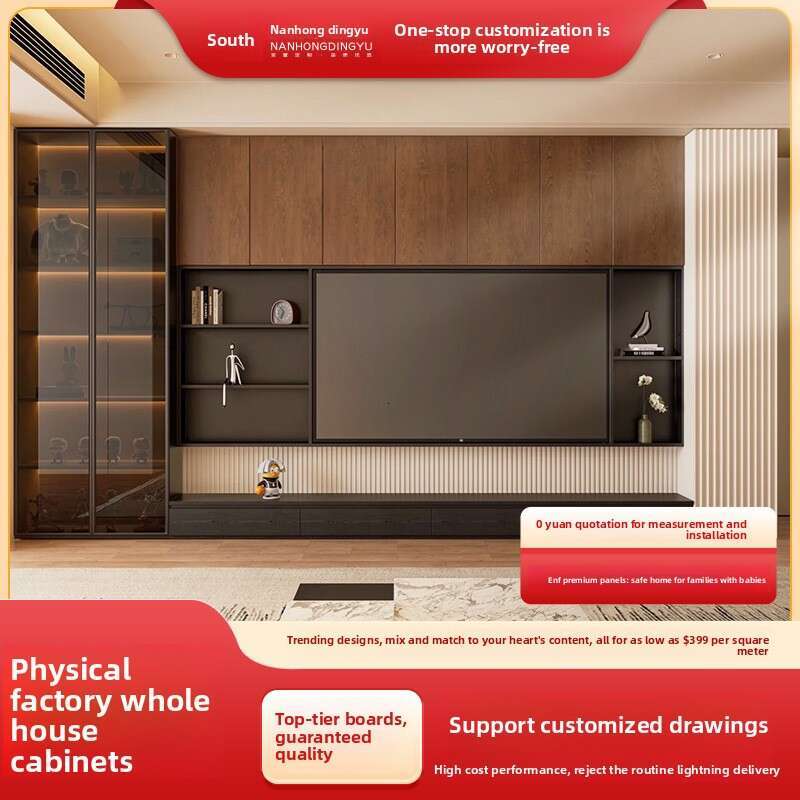 Full House Wall-Mounted TV Background Storage Entryway Shoe Cabinet Combination