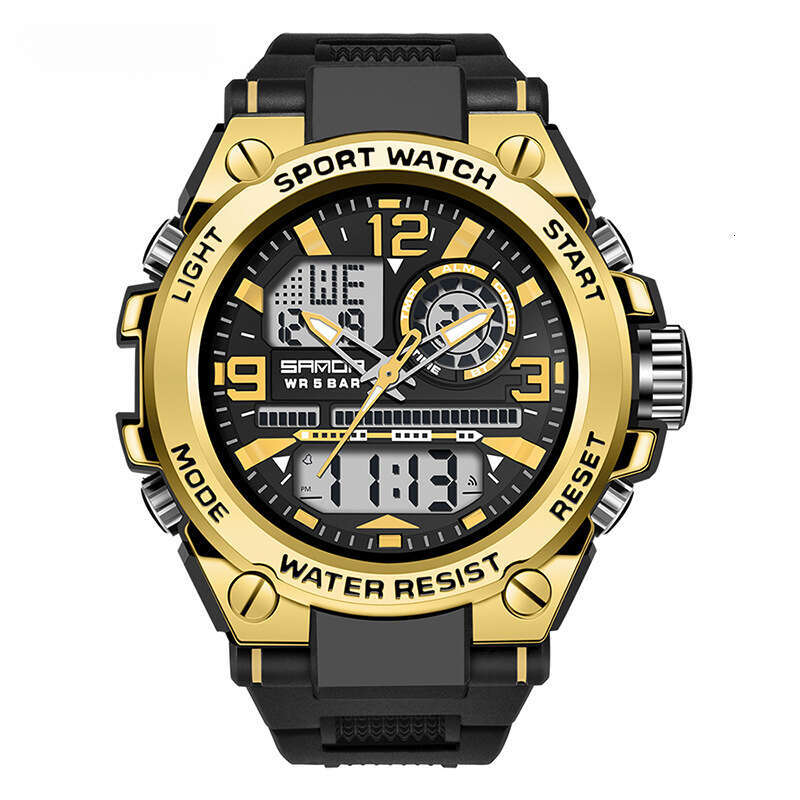 DHwatches Sanda Alarm Clock Fashion Trend Shockproof for Men Multifunctional Waterproof Luminous Electronic Men's Watch