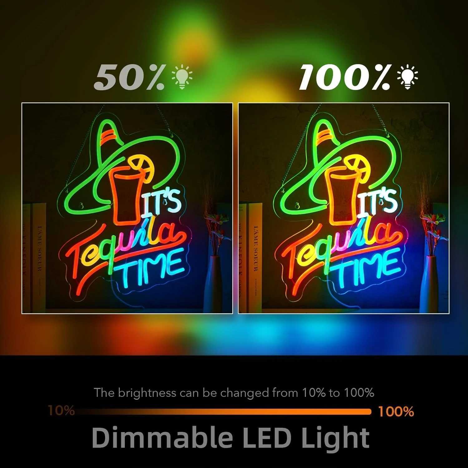 Its Tequila Time Neon Sign Neon Lights for Beer Bar Pub Shop Man Cave Beach Party Decor Aesthetics Draw Celebratory Gifts Y250916