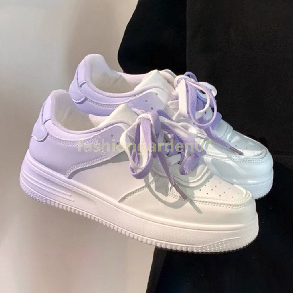 light elegant designer shoes white mesh leather sneakers breathable pink blue purple gradient-color womens trainers size 35-40