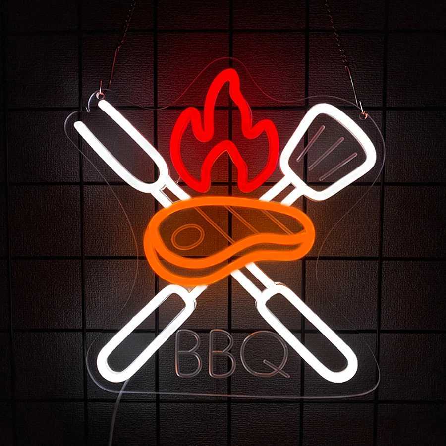 BBQ Neon Sign For Wall DecorLed Neon Light For Party DecorBarbecue Restaurant Home PartyStoreHolidays PartyMan Cave Y250916