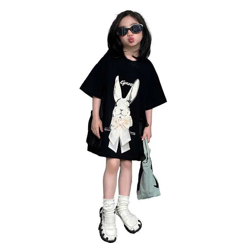 Girls Dress 2025 Summer Dress New Little Girl Tide Cool TShirt Dress Summer Yangqi Hundred with Middle and Large Childrens Top C250916