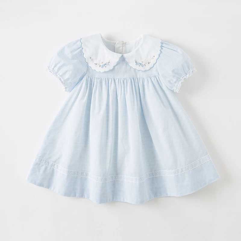 Dave Bella Girls Dresses Childrens Baby Casual Cotton Bubble Sleeves Ventilate Summer Princess Outdoors DB2238126 C250916