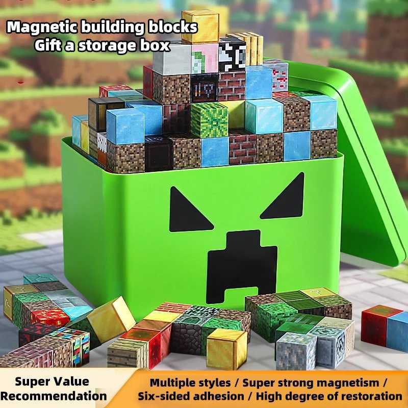 Magnetic building blocks toy storage box set DIY assembly toys for children building blocks for playing with tables C250916
