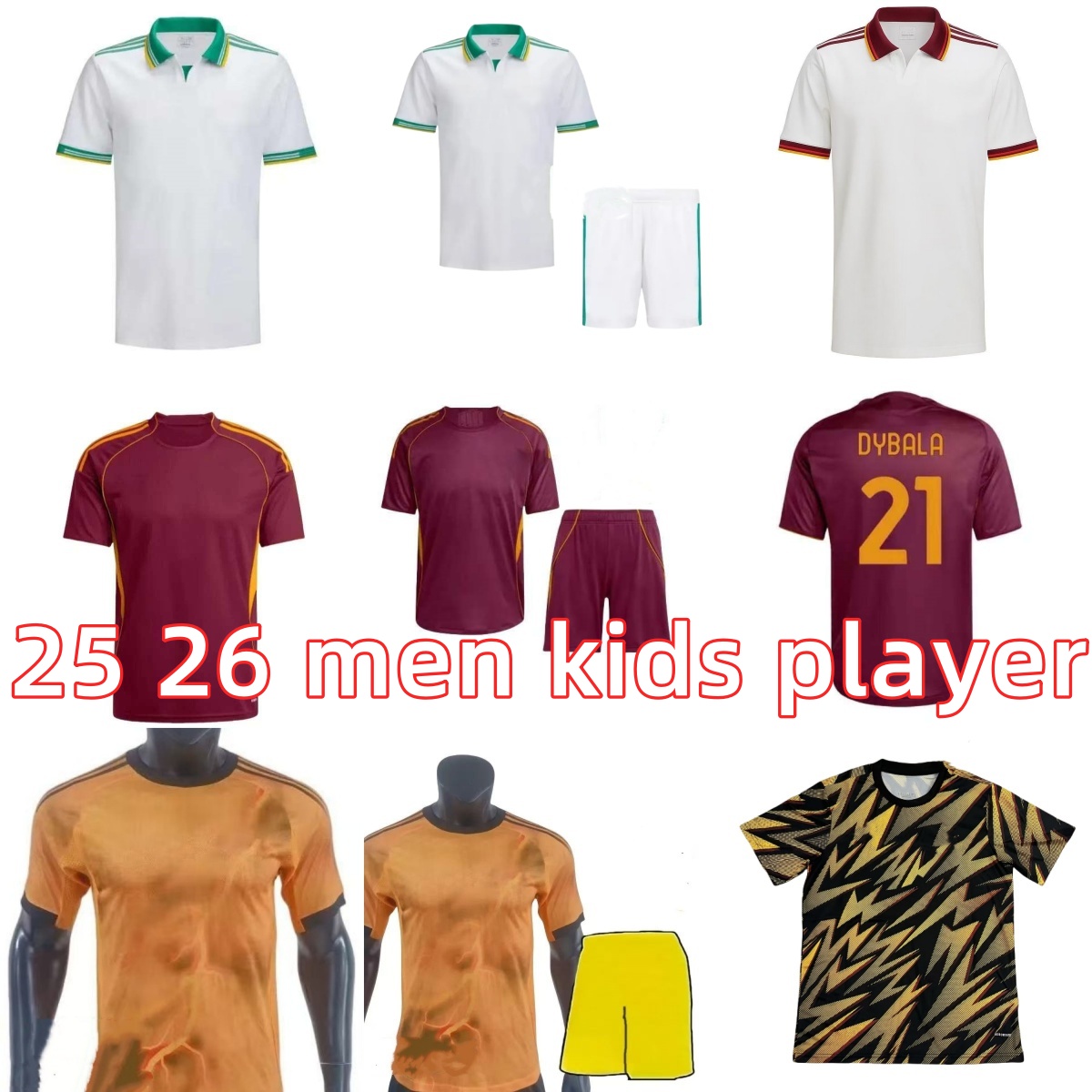 25 26 DYBALA roMa Soccer jerseys ZANIOLO ABRAHAM WIJNALDUM Maglia Collection 2025 Football shirts MANCINI KUMBULLA men kids kit EL SHAARAWY Uniforms
