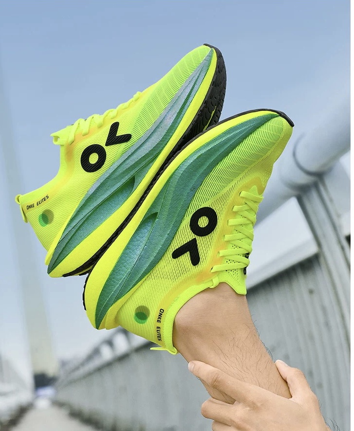 ONKE Women's Autumn Lightweight Breathabe Carbon Pate Running Men's Non-Sip Wear-Resistant Cushioning Coupe Sports Shoes Utra-Light
