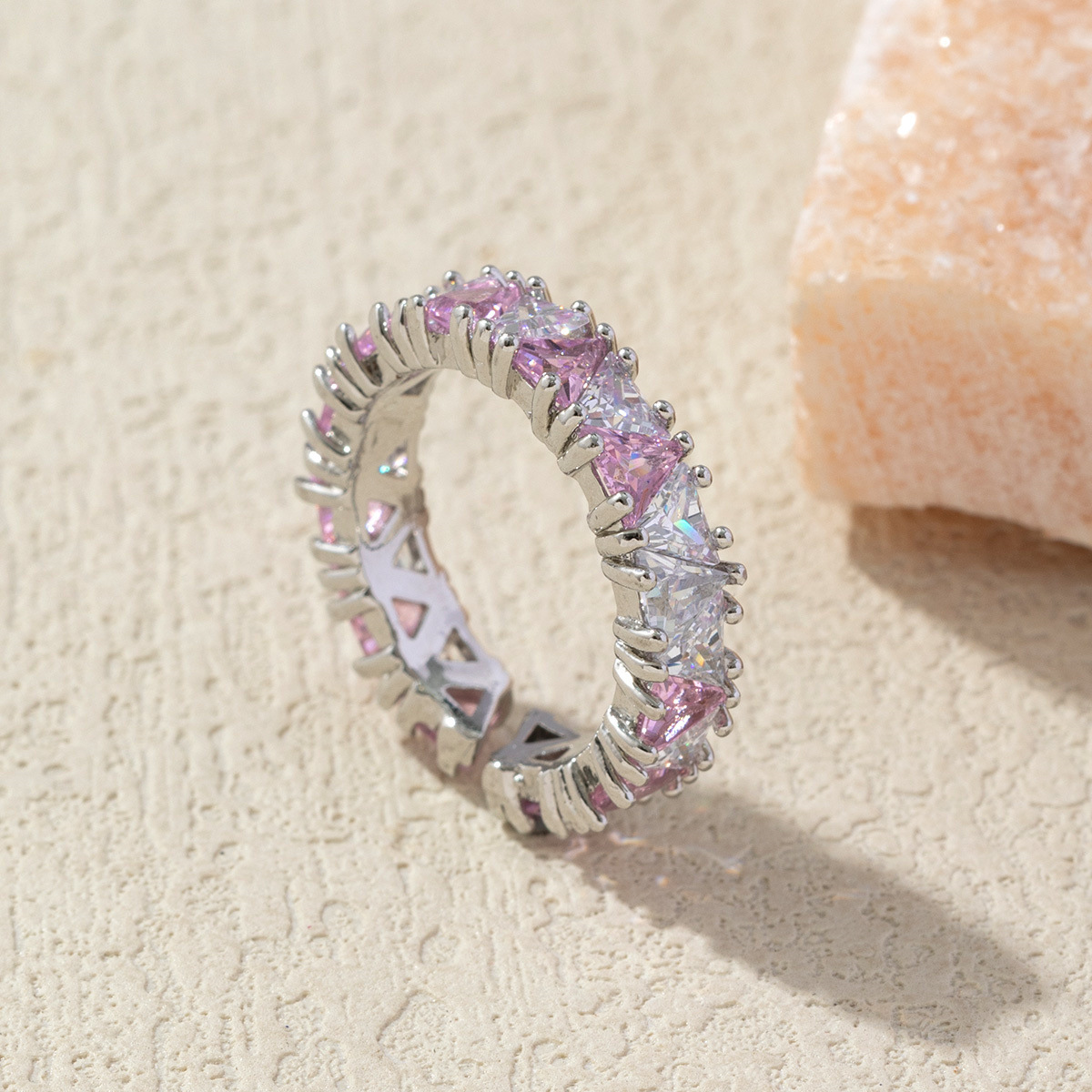 Gold-Toned Open Ring With Black And Clear Gemstone Detail Delicate Daily & Elegant Jewelry Gift For Her High-Quality And Stylish Accessory