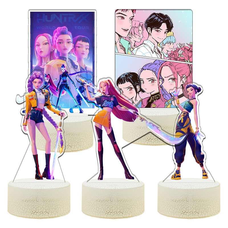 Kpop Demon Hunters Night Light Remote Controlled 16-Color Demon Hunters Figures gift Anime Decoration With Internal Print Collectible Item