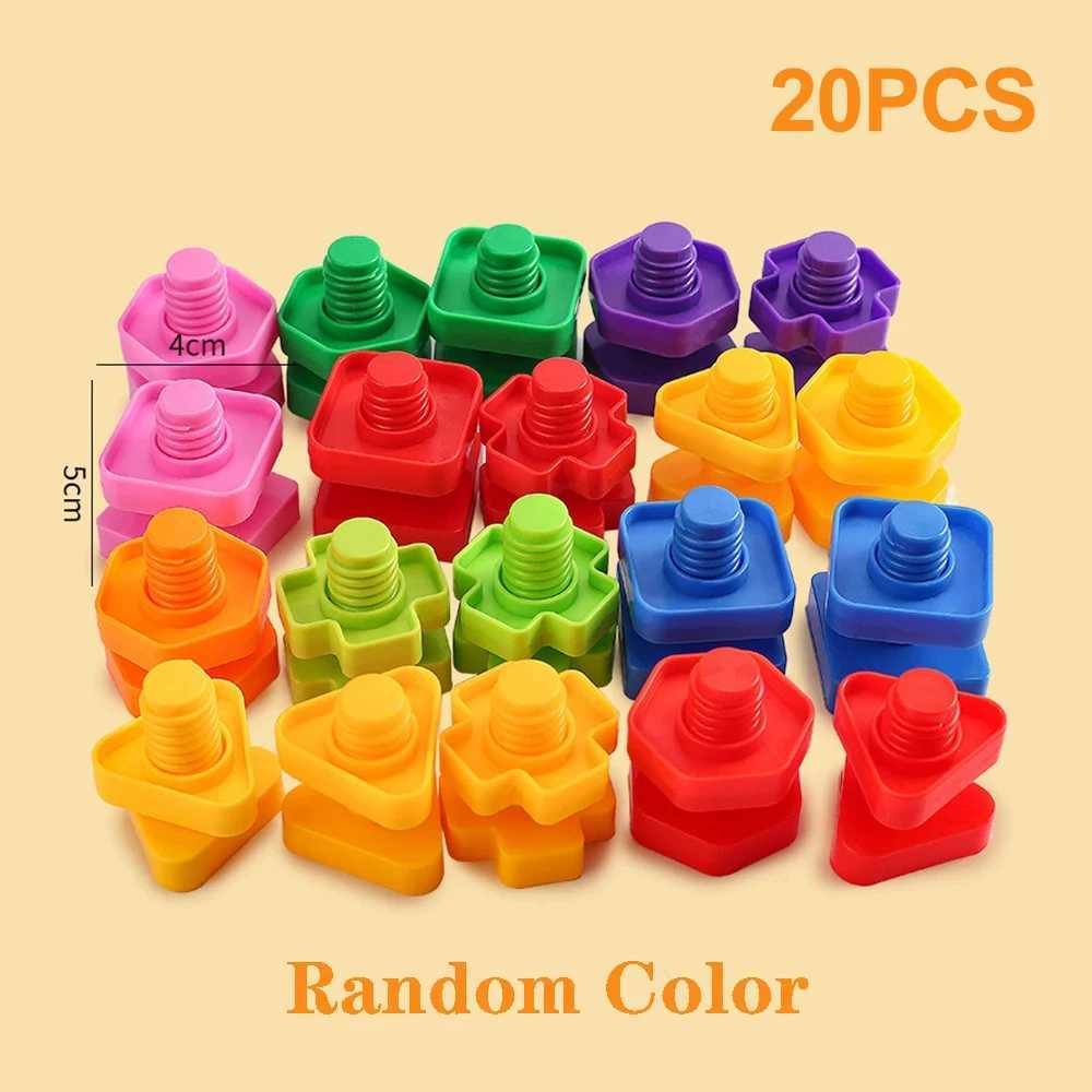 1020pcs Set Screwing Building Blocks Creative Mosaic Puzzle Toys for Children Plastic Insert Nut Shape Boys Educational Toy C250916
