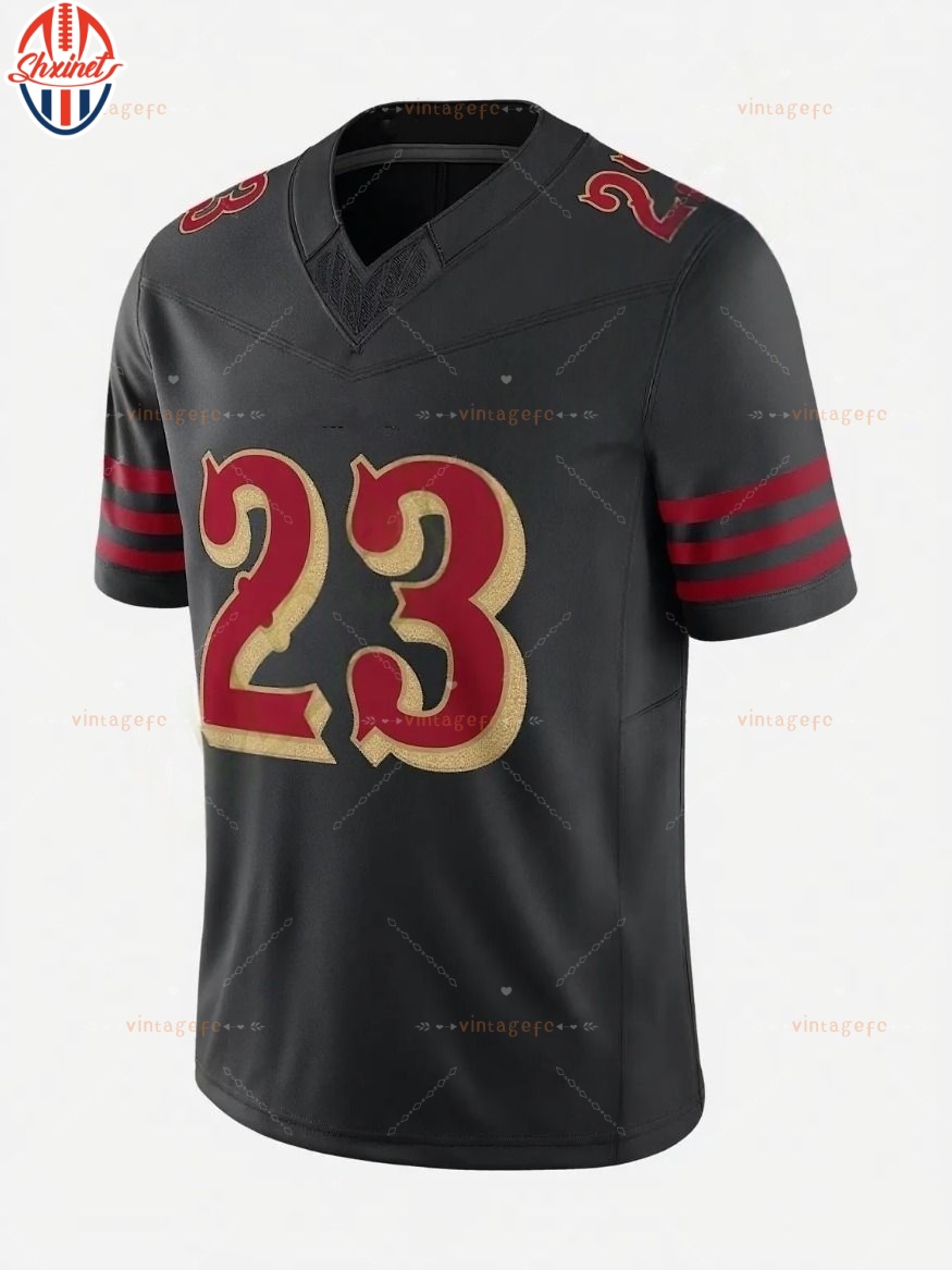 Mens Custom Football 2025 Rivalries Jersey Brock Purdy George Kittle Fred Warner Christian McCaffrey Jones Deommodore LenoirCompetitive version jersey