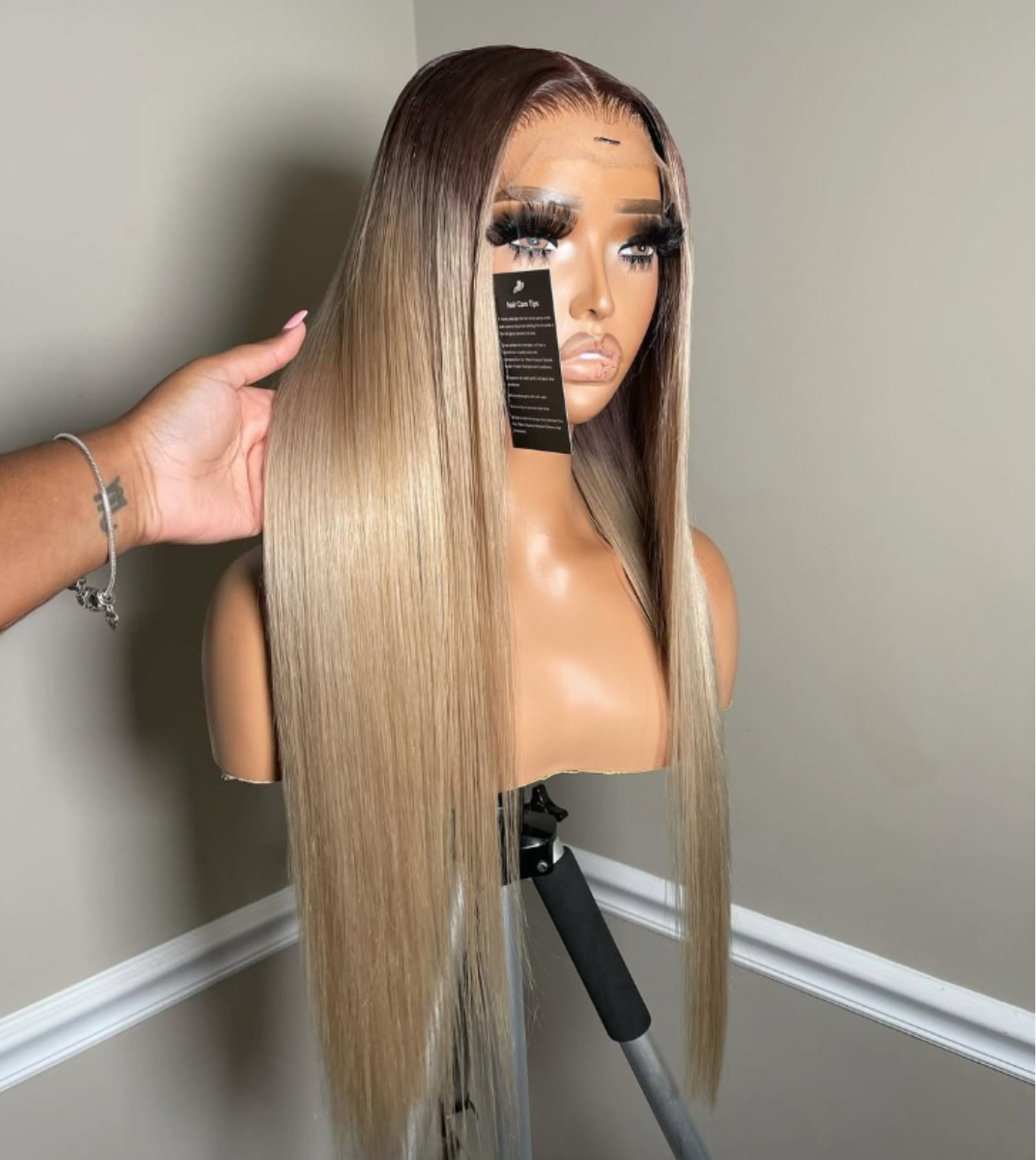 Ombre Dirty Blonde Bone Straight Lace Frontal Wig 13x6 HD Lace Human Hair Wig Ash Blonde With Dark Roots 13x4 Lace Front Wigs Brazilian Hair On Cleara