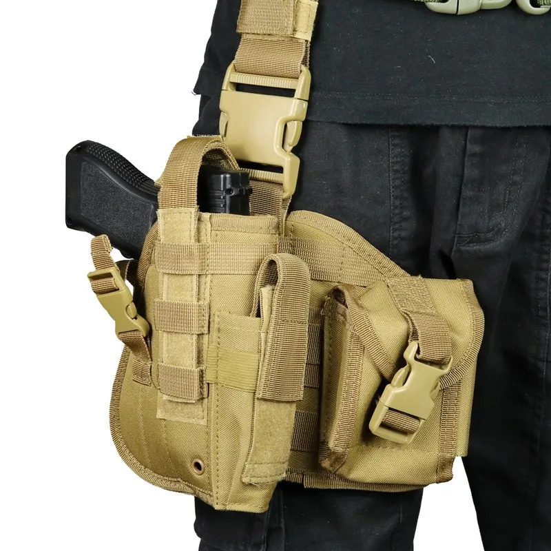 Adjustable Waterproof Universal Drop Leg Gun Holster Right Handed Tactical Thigh Pistol Bag Pouch Outdoor Sprots Legs Harness 250915
