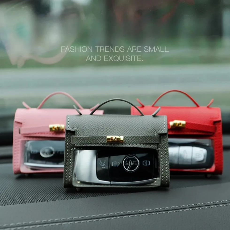 Bestseller Mini Clear Leather Storage Bag Keychain Wallet For Car Key Perfume Lipstick Coin Earphone Case for Apple Box With Chain ddmytues ddmytues