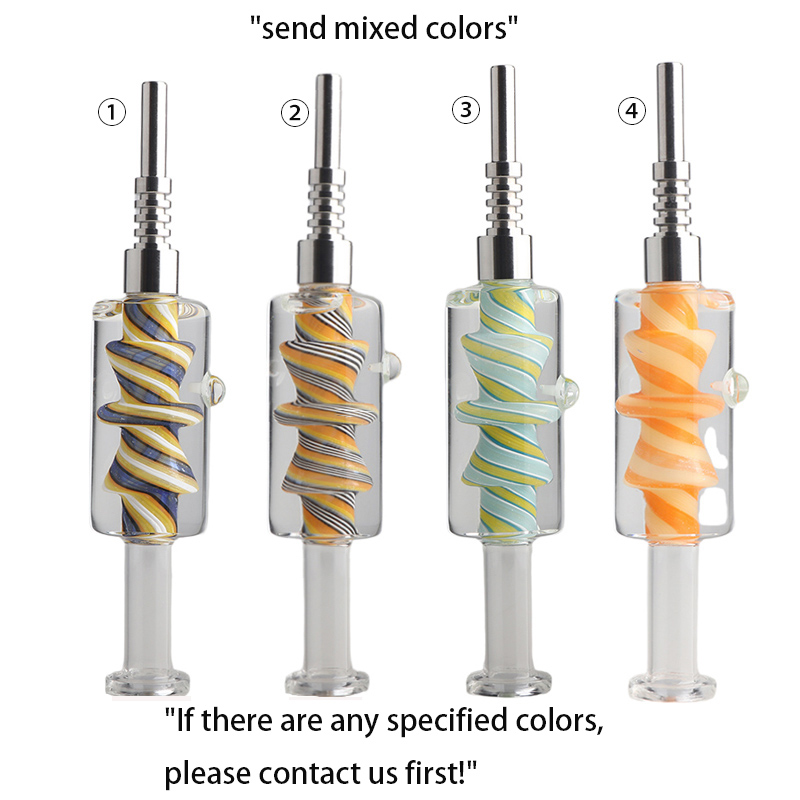 Beracky Pipes Freezable Glycerin Glass Nectar Collector with Threaded Titanium Tips