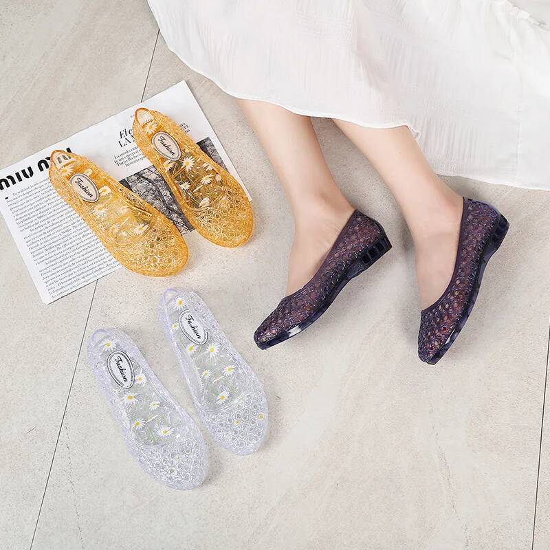 Sequin Ladies Beach Jelly Women Shoes Sandalias De Mujer Clear Flat Sandals ddmypanda