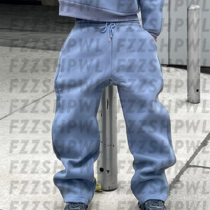 Men's Hoodie Tracksuit y2k High Street Solid Oversized Hooded Pullover & Sweatpants Set Thick Fleece Lined Casual Two-Piece Jogging Suit