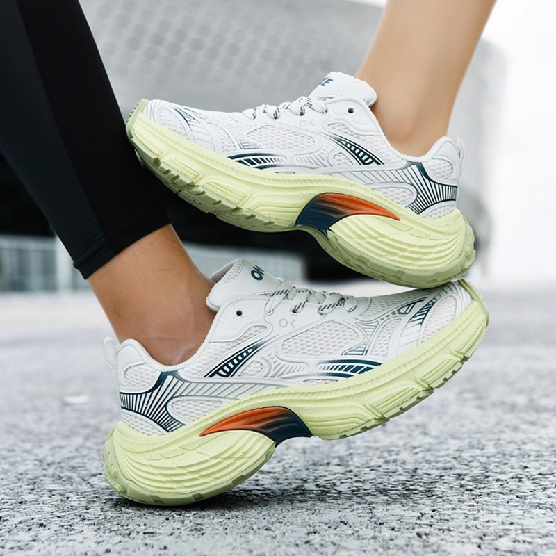 ONKE Autumn Men's Lightweight Breathable Non-Slip Sports Casual Women Thick Sole Shock Absorption Couple Running Dad Shoes GM85