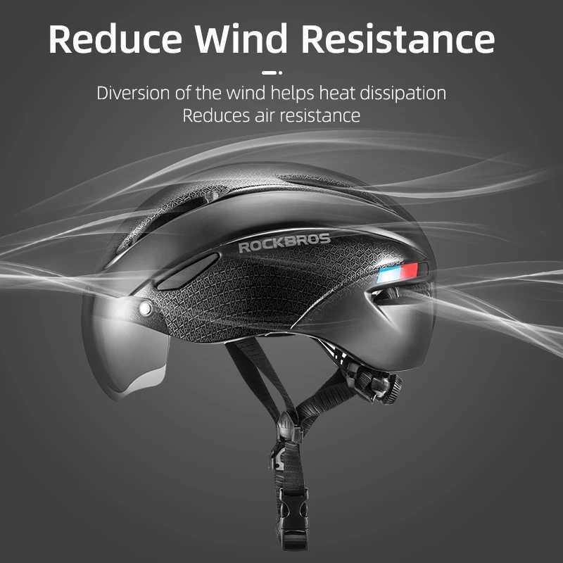 ROCKBROS Bicycle Helmet Aero Cycling Helmet Integrallymolded Bike Helmet Men Women Goggles Lens MTB Road Cycling Equipment J250916