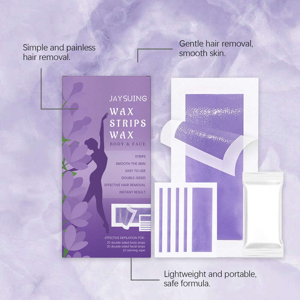 JAYSUING Facial Body Hair Removal Wax Strips Gentle Moisturizing Refreshing Non-Irritating Cleans Skin Smooth and Clean