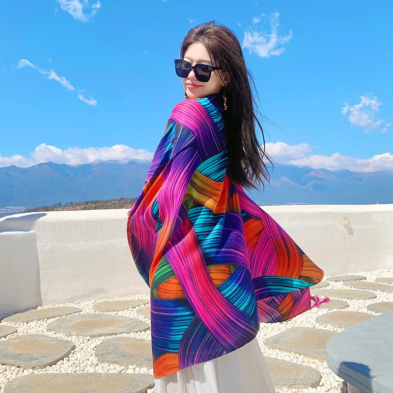 Summer Trendy Colorful Shawl Scarf 1PC Comfortable Lightweight Sun Protection Travel Beach Scarf Head Scarfs for Women 250915