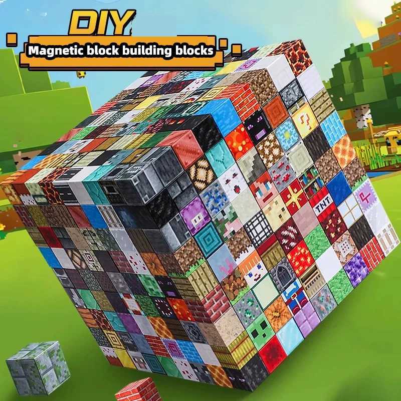 Magnetic building blocks toy storage box set DIY assembly toys for children building blocks for playing with tables C250916