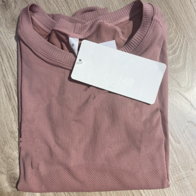 Women's Yoga long sleeves Solid Color Nude Sports Shaping Waist Tight Fitness Loose Jogging Sportswear Women's High Quality