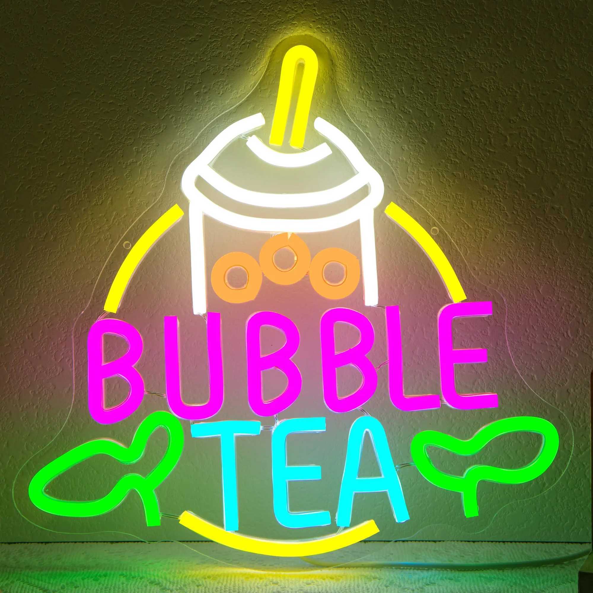 Bubble Tea Neon Sign Bright LED Boba Shop Decor Cafe Wall Light for Milk Tea Store Home Bar Trendy Gift for Boba Lovers Y250916