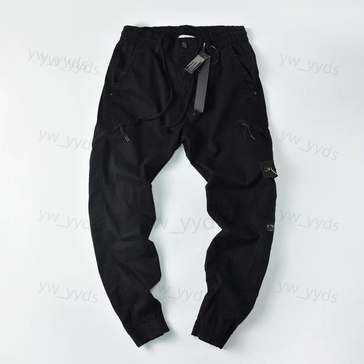 Designer fashion Men's Pants Pocket Badge Solid Color Fresh Wash Straight Pants Casual Long Cargo Casual lightweight luxury Pants 124