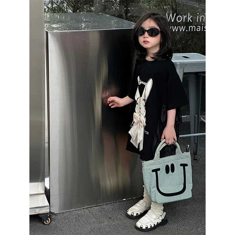 Girls Dress 2025 Summer Dress New Little Girl Tide Cool TShirt Dress Summer Yangqi Hundred with Middle and Large Childrens Top C250916