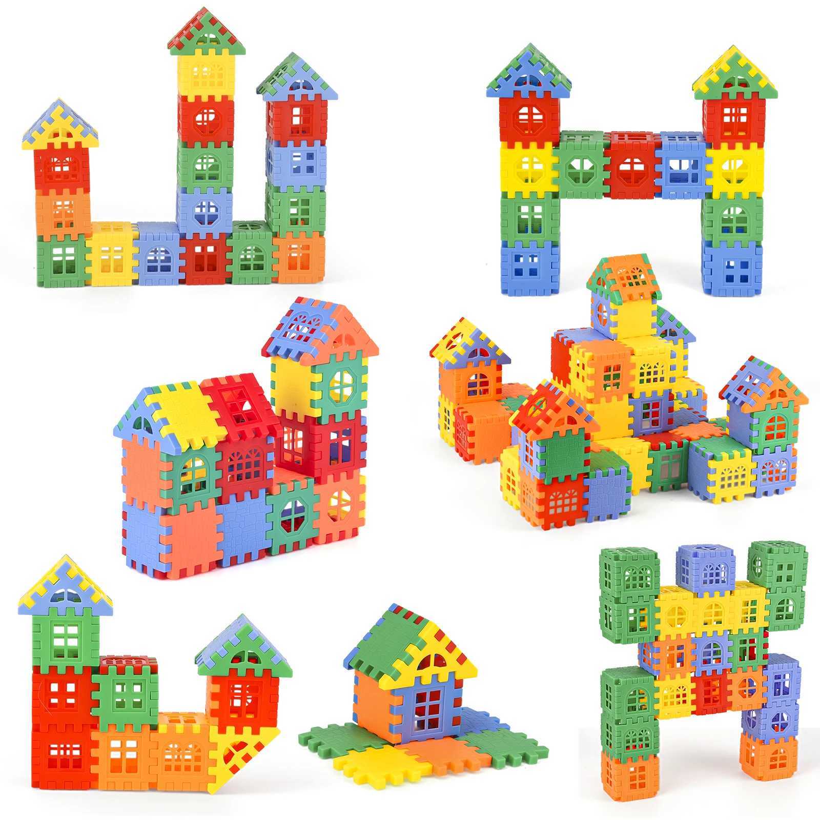 Children Building Houses Building Blocks Assembling Toys Puzzle Large Particle Blocks Wall And Window Models Puzzle 312 C250916