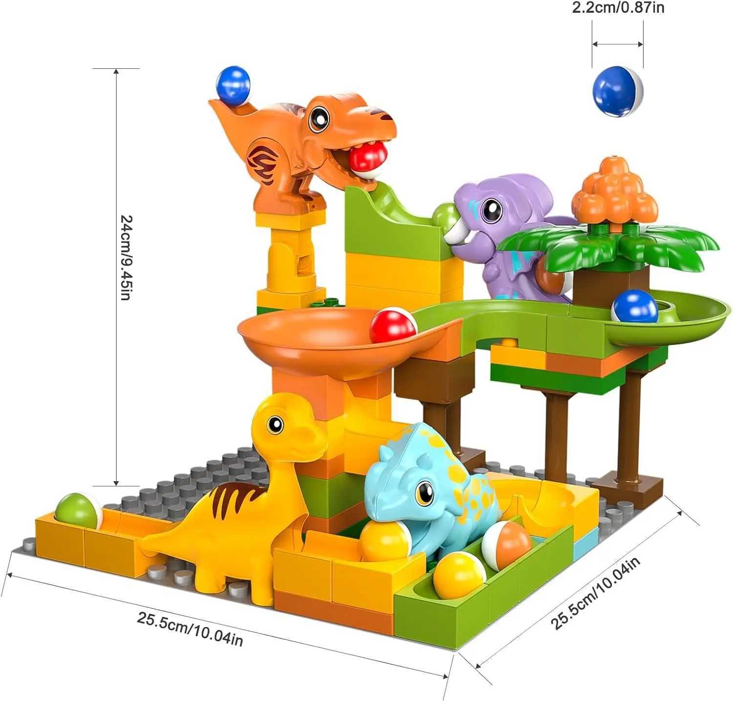 Kids Construction Building Block Toys Marble Runs Building Block Toys for Kids 48 Marble Run with Dinosaur Building Blocks C250916