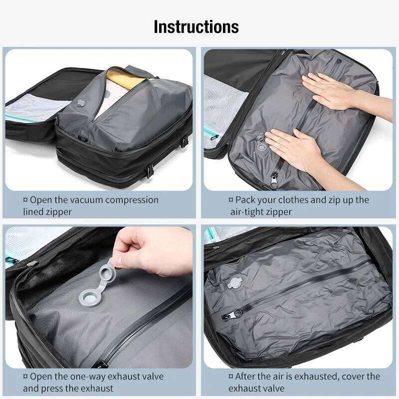 Travel Men Expanded Laptop vacuum compression hiking USB charging Business Large Capacity Backpack For Pumps