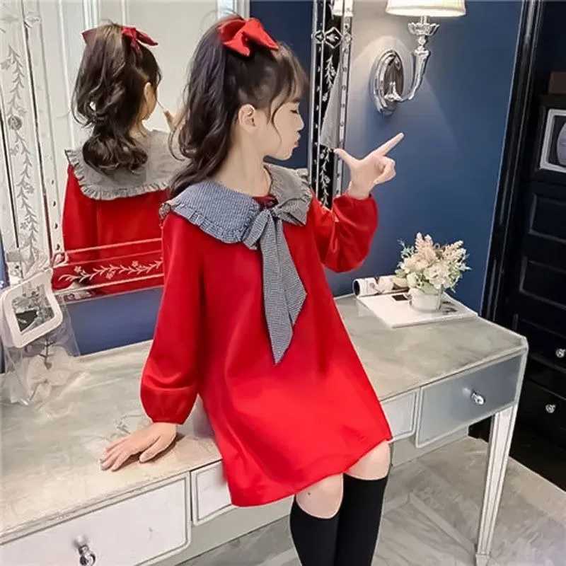 Girls 2025 Autumn New Sweet Princess Long Sleeve Stylish Dress for 412Y C250916