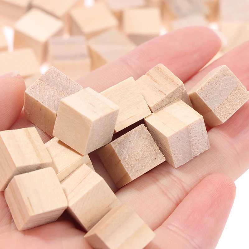 100Pcs Unfinished Blank Mini DIY Wooden Square Blocks 1cm Wood Solid Cubes for Woodwork Craft Kids Toy Puzzle Making Material C250916
