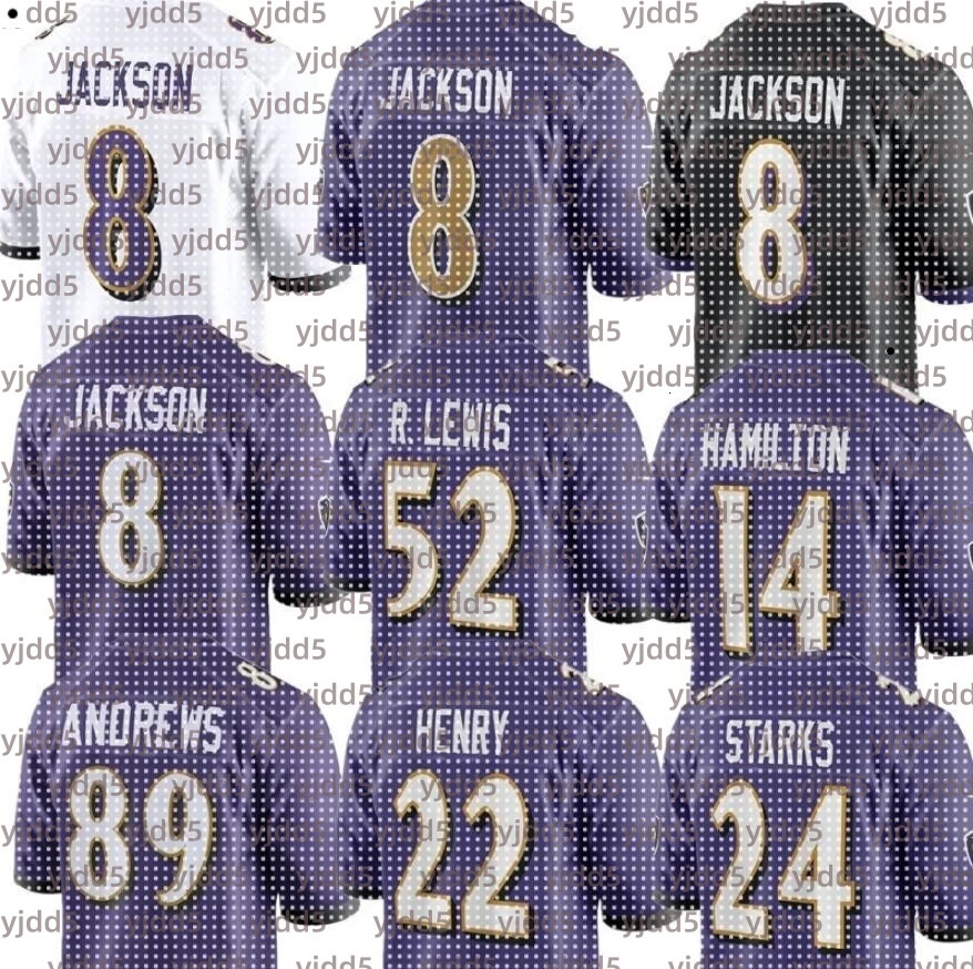 Ray Lewis Ed Reed Derrick Henry Lamar Jackson Justice Hill Isaiah Likely Zay Flowers Justin Tucker Rashod Bateman Mark Andrews Kyle Odafe Oweh Football Ravens Jersey