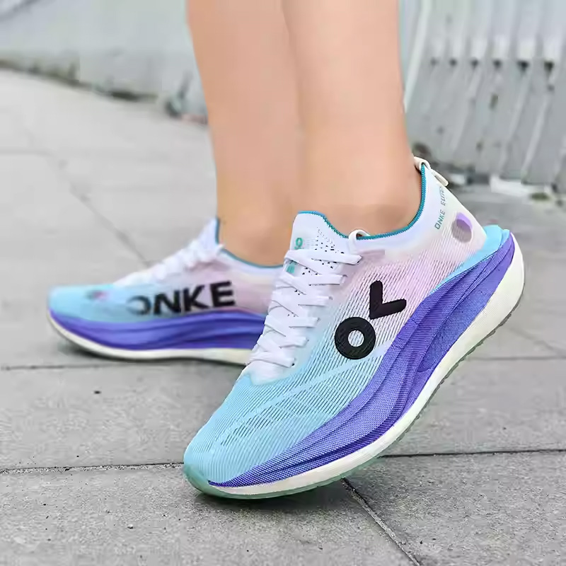 ONKE Women's Autumn Lightweight Breathabe Carbon Pate Running Men's Non-Sip Wear-Resistant Cushioning Coupe Sports Shoes Utra-Light GM86